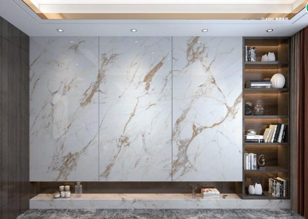 Background decorative Wall Porcelain glossy design slate tiles polished marble hotel exterior and interior wall or floor