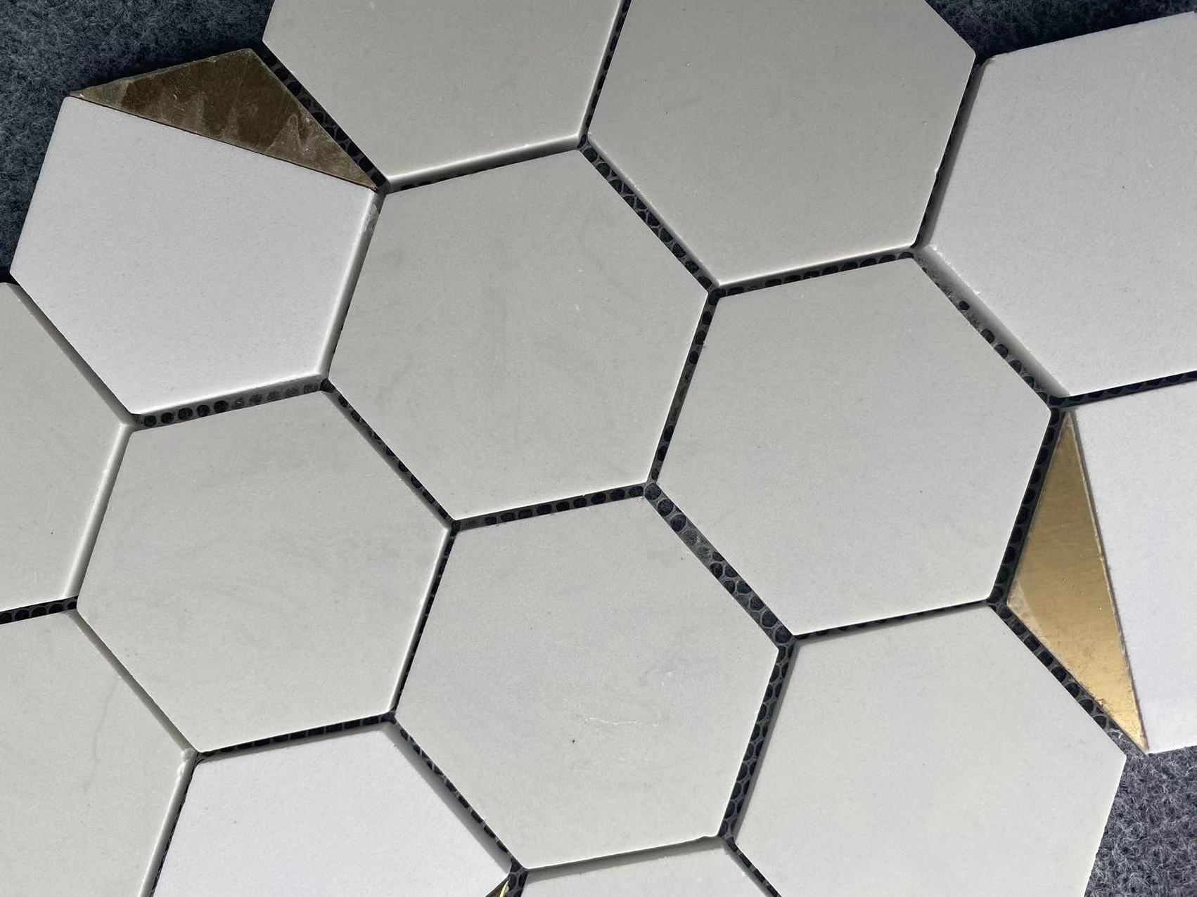 High Quality hexagon Marble Mosaic Marble Resin Mosaic Tiles For Villa Walls