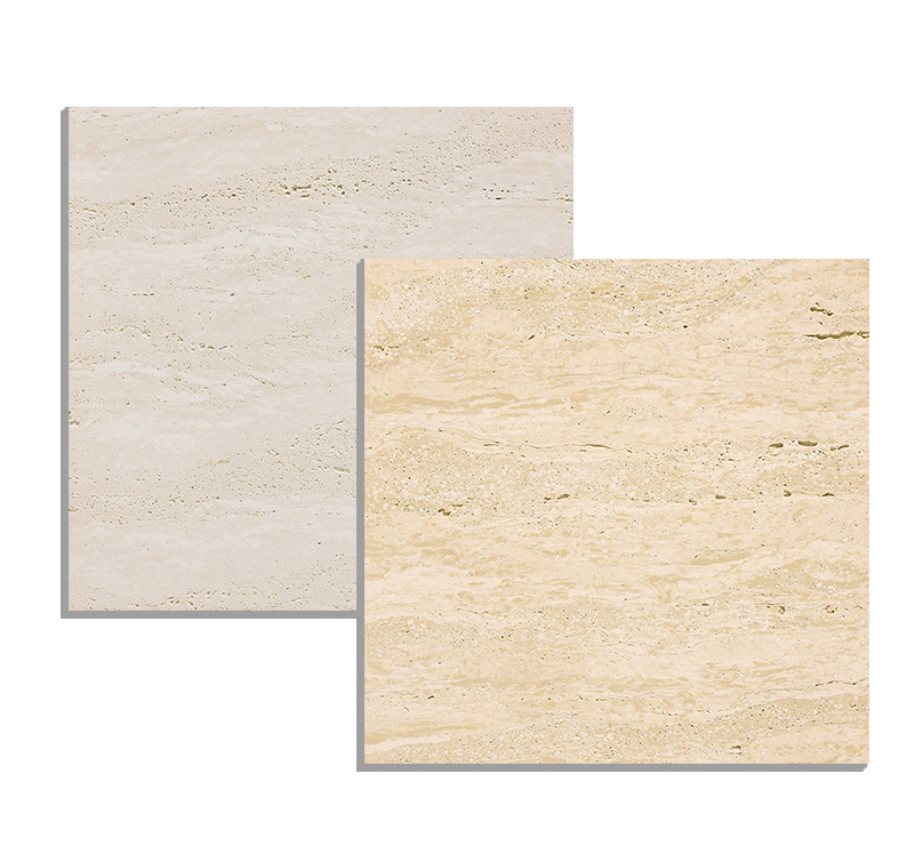 Villa outdoor wall White beige grey travertine stone porcelain tiles for wall big travertine slab 600x1200mm