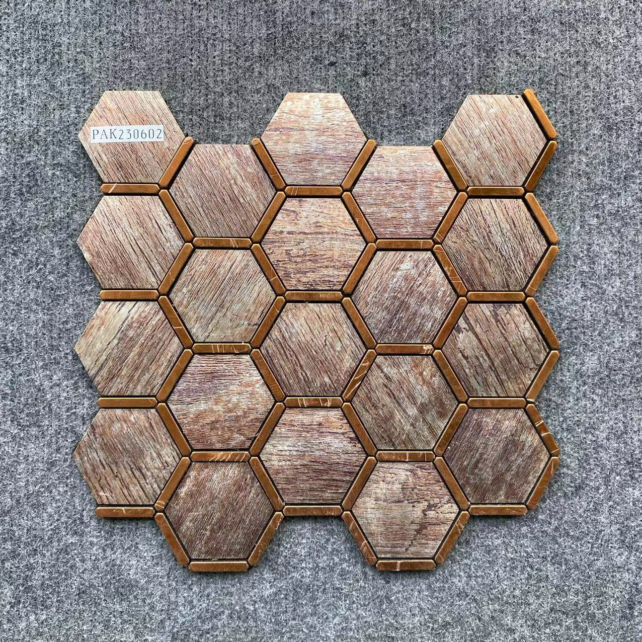 Foshan hexagon self adhesive mosaic tiles kitchen wall decor material tile in peel and stick mosaic tile