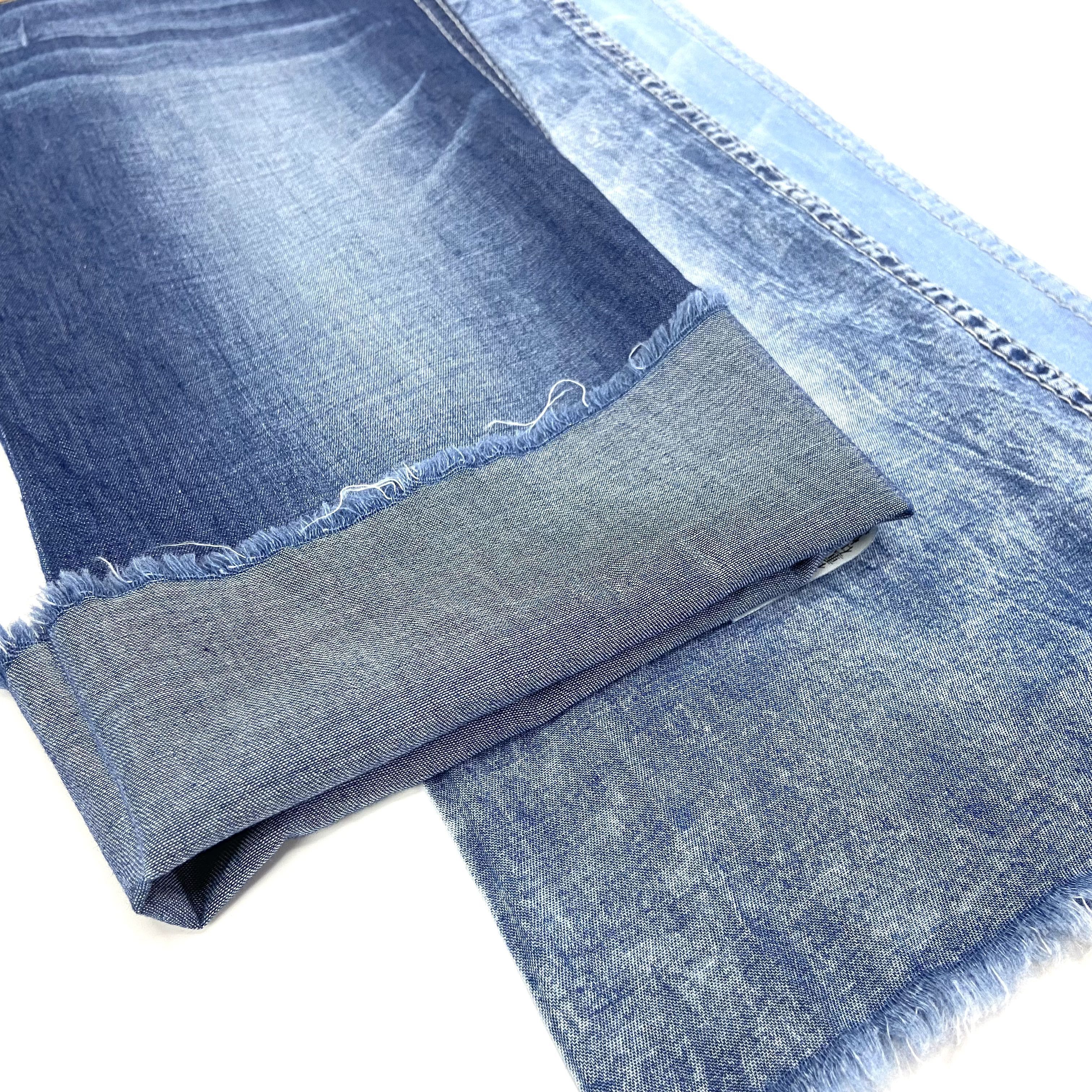 wholesale certified natural dye organic cotton jersey denim fabric 100 cotton 4-5 oz light weight denim fabric