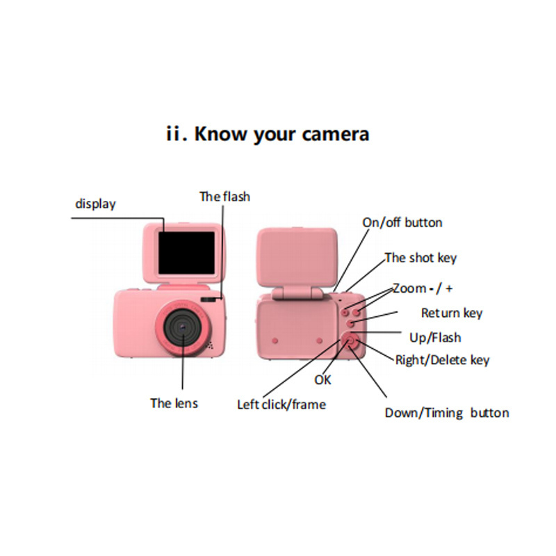 AR magic film children's camera dual lens IPS screen OEM ODM cute toy children's Digital Instant Camera