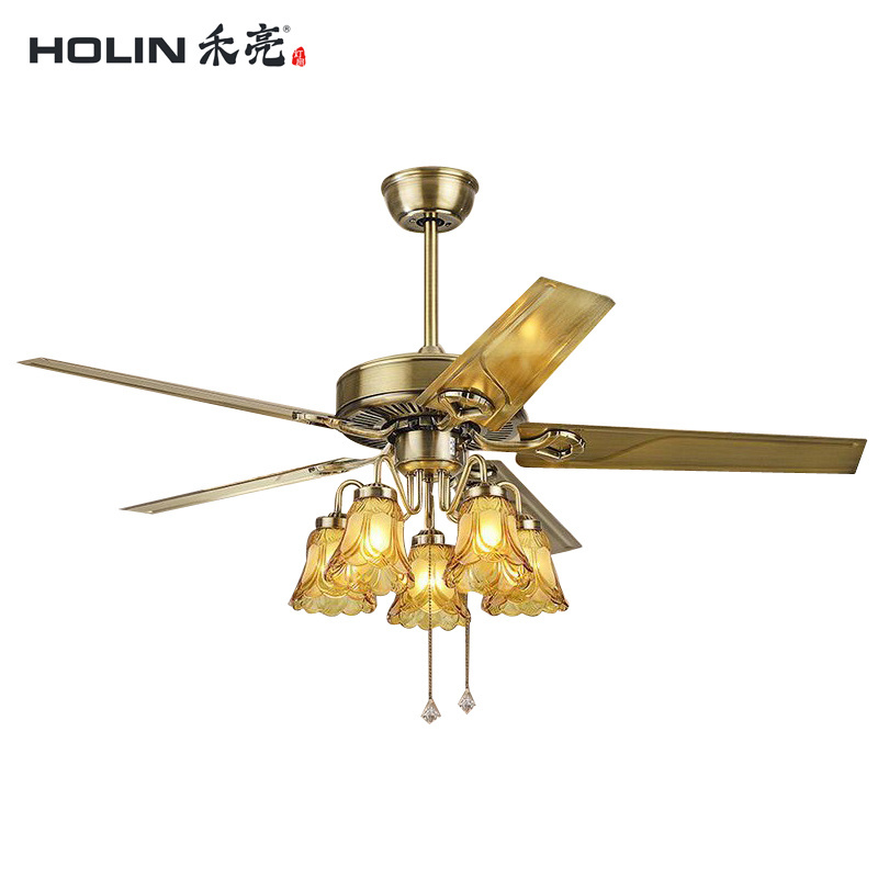 48 inch Metal sheet blades mountain air outdoor decorative ceiling fan with led lights pull chain for home and office use