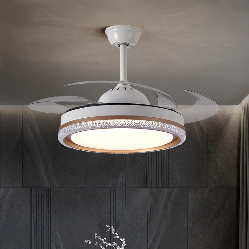 Remote Invisible Retractable Fan Lamp Fixture Ceiling Fan Chandelier With Light The factory directly