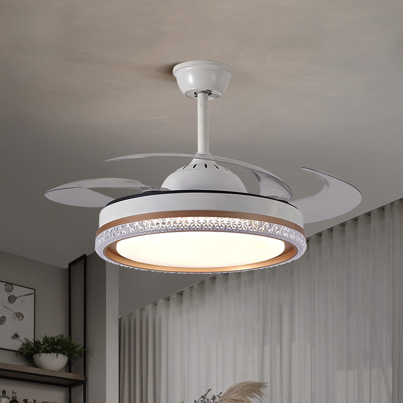 Remote Invisible Retractable Fan Lamp Fixture Ceiling Fan Chandelier With Light The factory directly