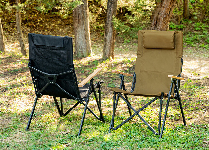 Portable Adjustable Backrest Multi-position Tilt Folding Camping Recliner Sofa Mesh Pocket Wooden Armrest Aluminum  Chair