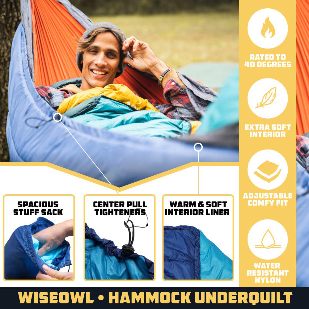 Custom Lightweight Full Season Camping Synthetic Single and Double Hammock Under Quilt Down Hammock Insulation for Winter