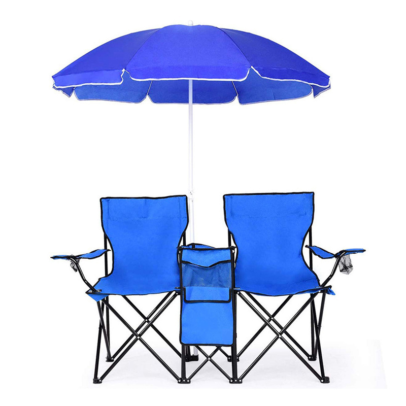 Custom Outdoor Furniture Aluminum Foldable Picnic Camping Folding Beach Table and Chairs Set with Umbrella