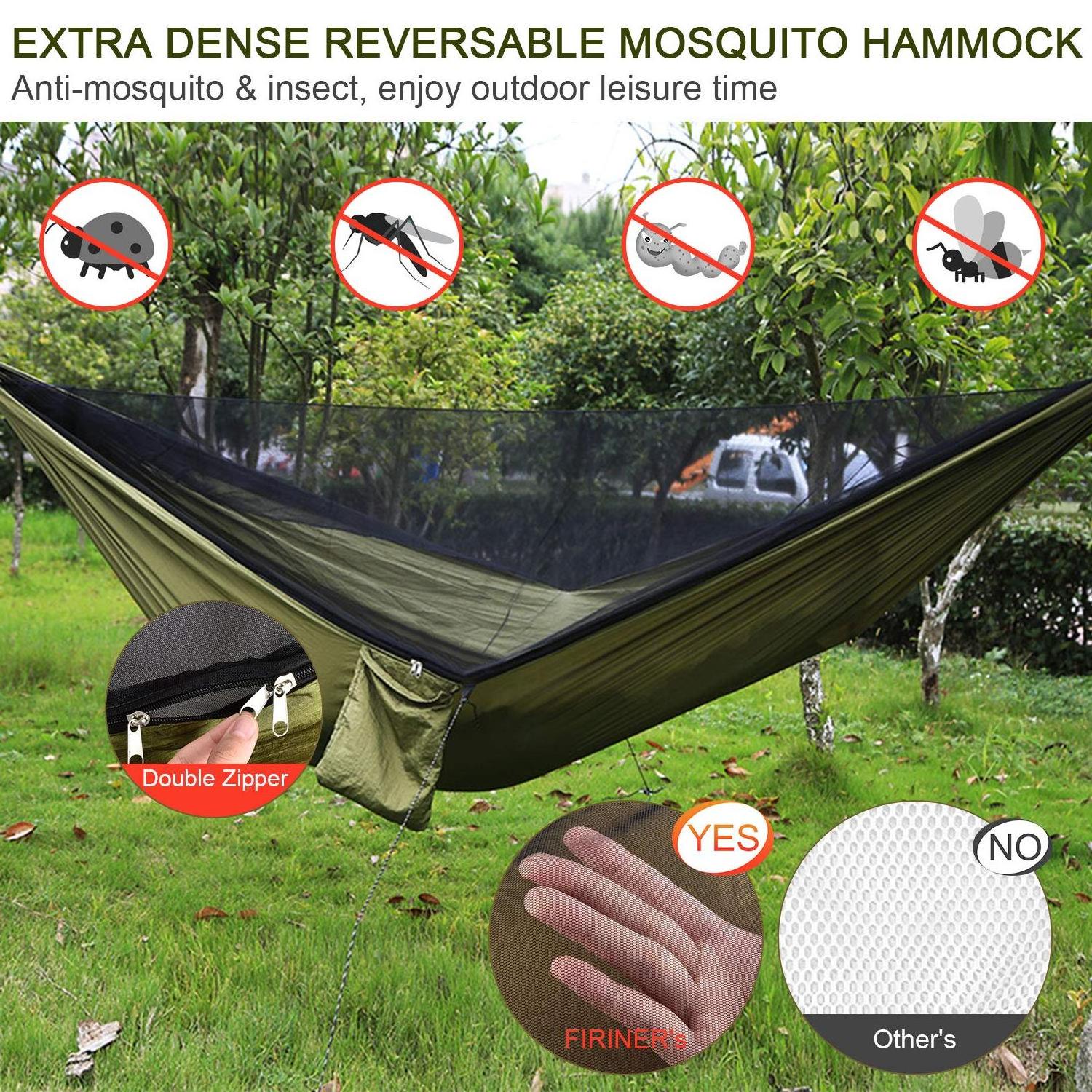 Wholesale Hot Outdoor Swing Hammock Bug Net Ultra Light Camping Nylon Hammock Swing Tent Tarp with Mosquito Net and Rain Fly