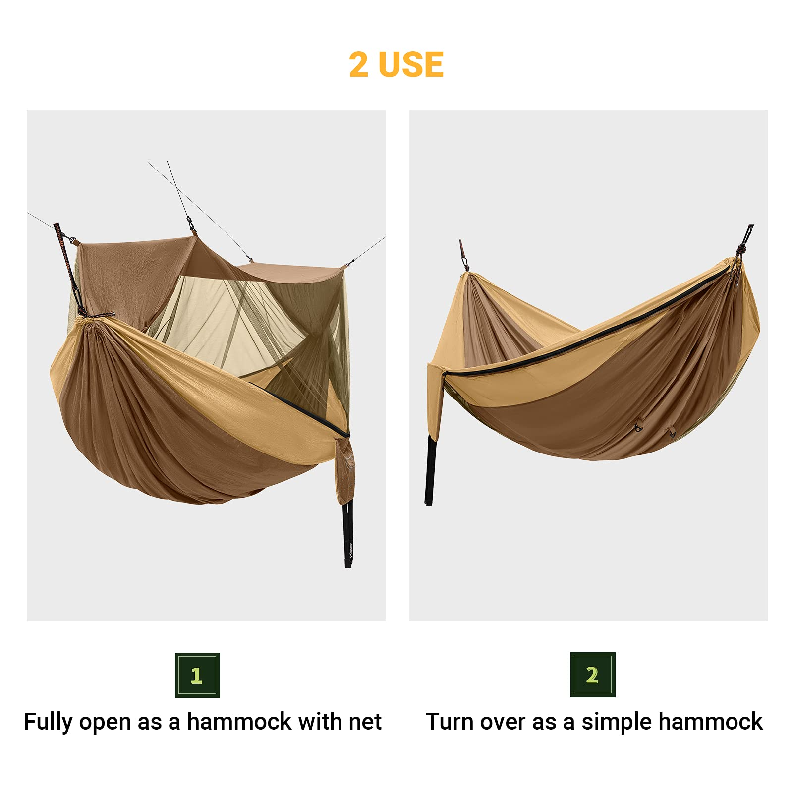 Factory Custom Logo Ultralight Hammock Mosquito Net Tent Portable Outdoor Hammock Bed with Netting