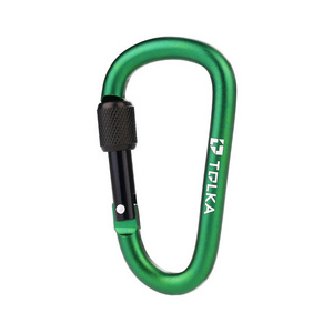 Aluminum alloy screw Locking Spring Clip Hook Outdoor D Shaped Keychain Buckle screwgate carabiner