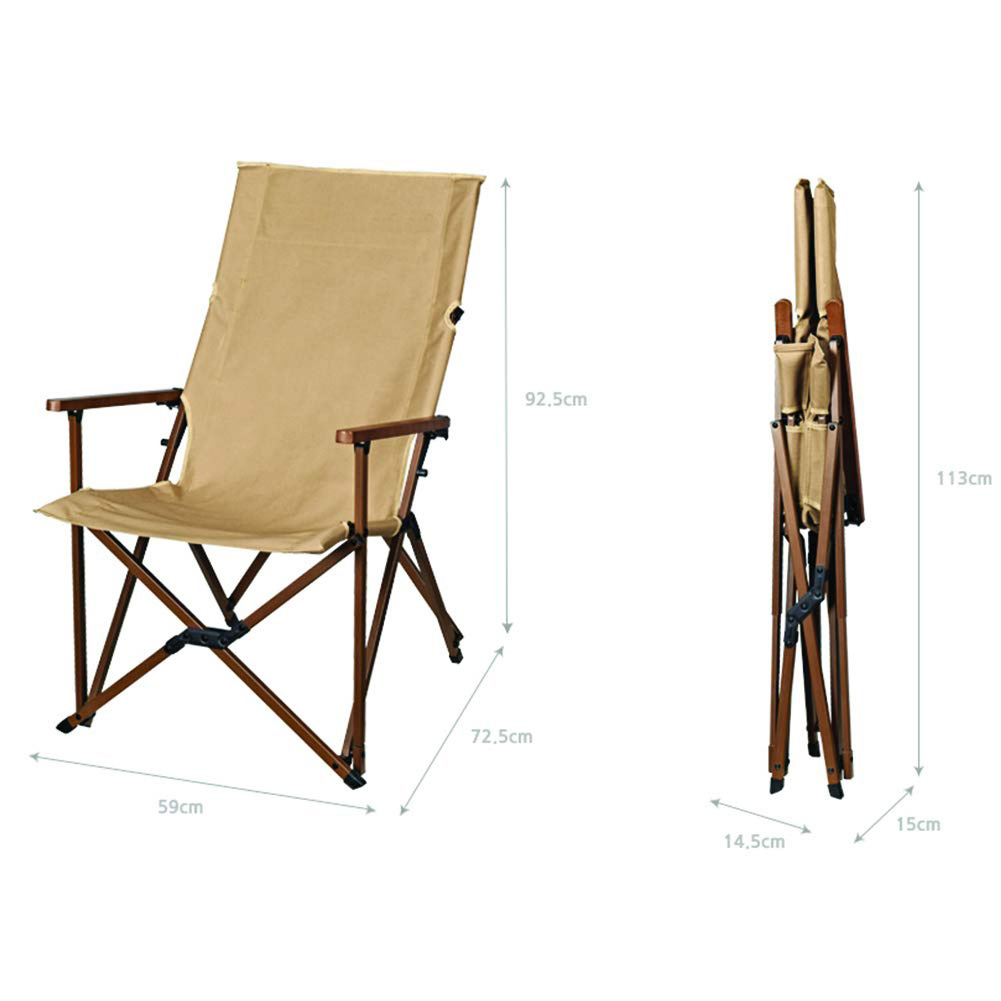 Folding Deck Chair Outdoor Camping Wood Grain Aluminum Metal  Portable Armrest Back Beach Folding Chair Sketch Leisure Chair