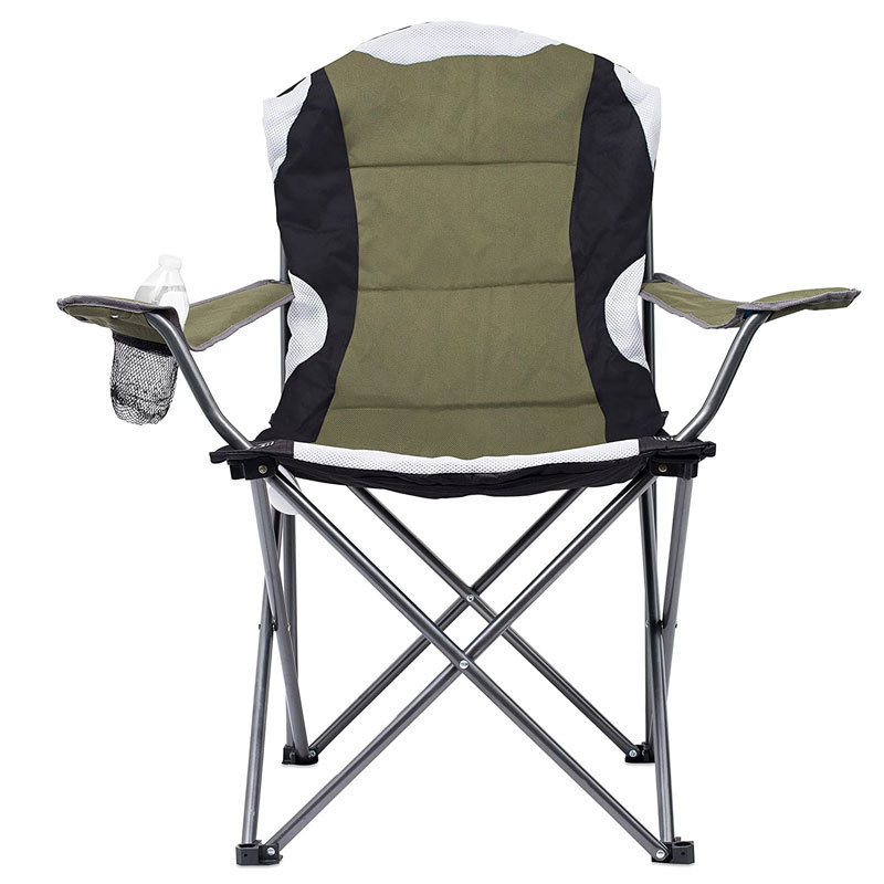 Deluxe Collapsible 600D Oxford Cloth Fabric Folding Lightweight Foldable Beach Fishing Camping Chair Outdoor With Cup Holder