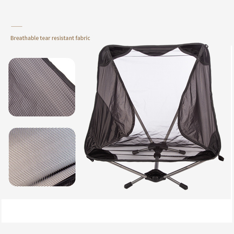 Outdoor Ultralight Comfy Personalized Mesh Aluminium Portable Lightweight Folding Moon Camping Portable Chair with Carry Bag