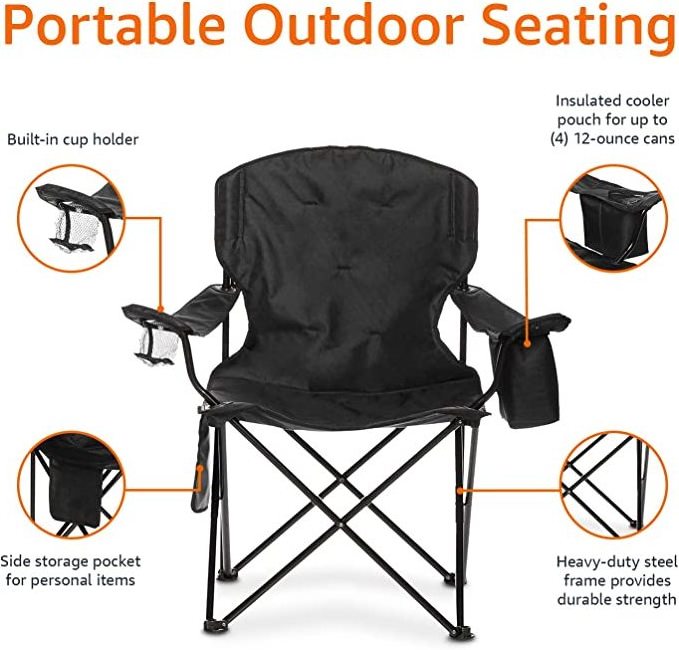 Customized durable Lightweight camping colorful metal portable camping foldable rocking wholesale camp chair folding outdoor