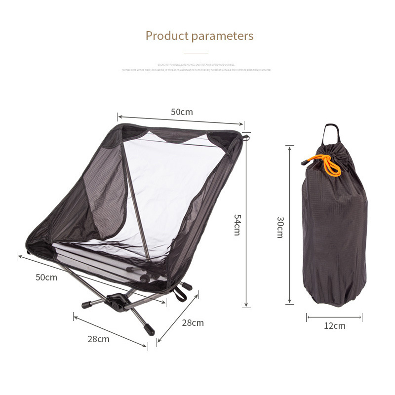 Outdoor Ultralight Comfy Personalized Mesh Aluminium Portable Lightweight Folding Moon Camping Portable Chair with Carry Bag