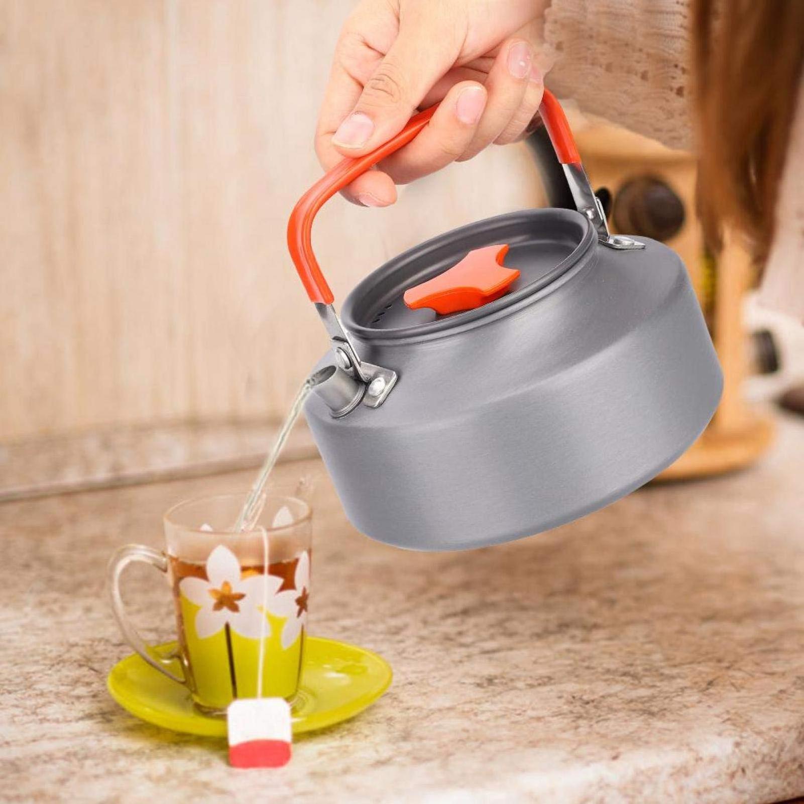 1.1l Aluminum Teapot Coffee Water Pot Cookware Quick Boiling Kettle For Hiking Camping Outdoor Travel