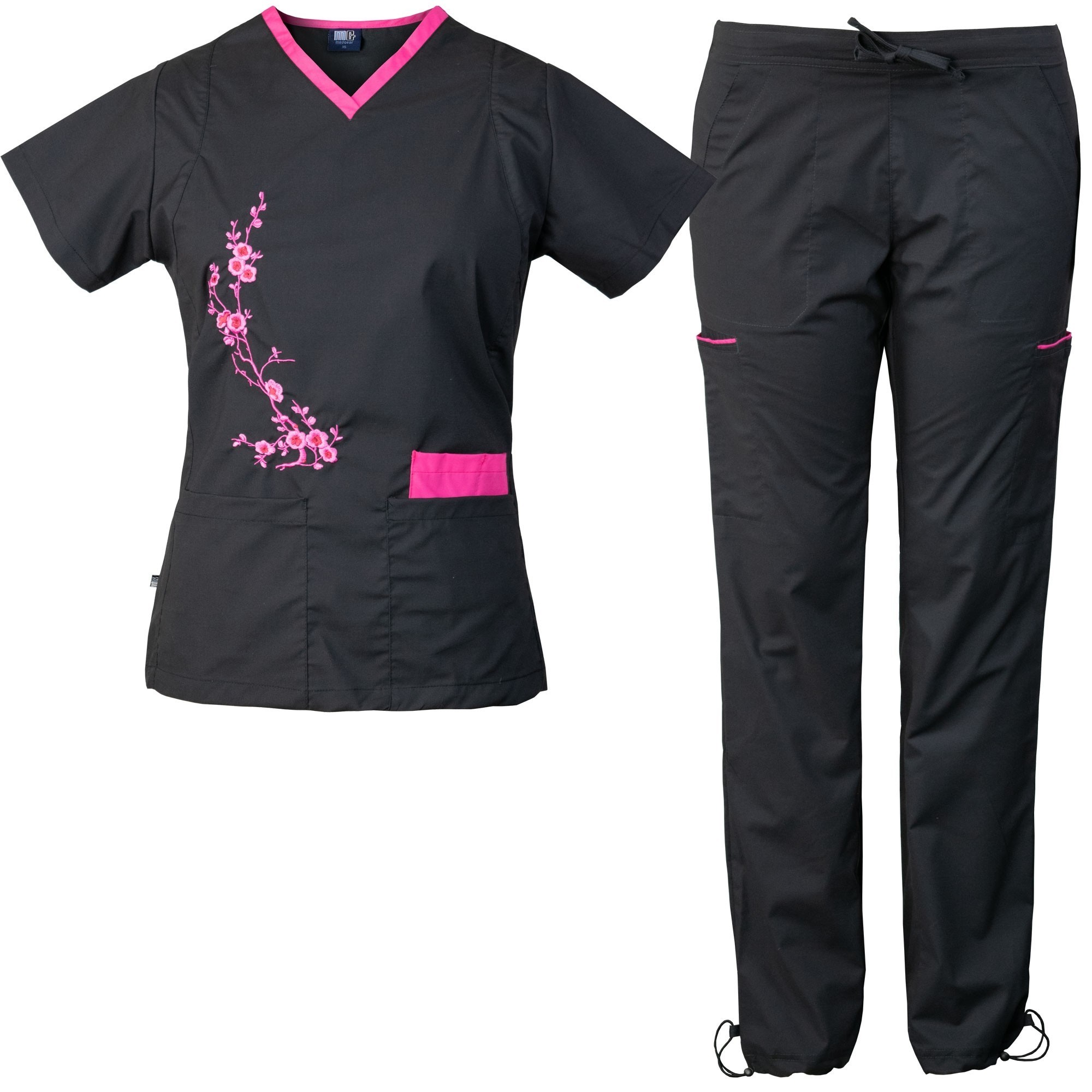 Hot Sale Short Sleeve Jogger Nurse Medical Scrubs Set Women Hospital Uniforms Custom Logo V Neck