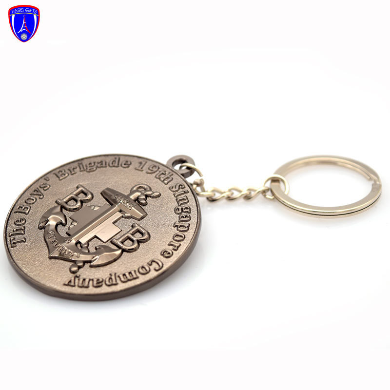 Make Your Own Logo Metal 3D KeyChain Wholesale Singapore Souvenir Custom black nickel Keychain