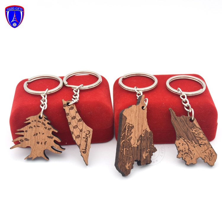 Customized laser printing logo wood keychain custom wooden Keychain with your own logo