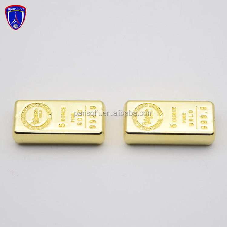 Hot selling 1oz tungsten zinc alloy gold plated bar