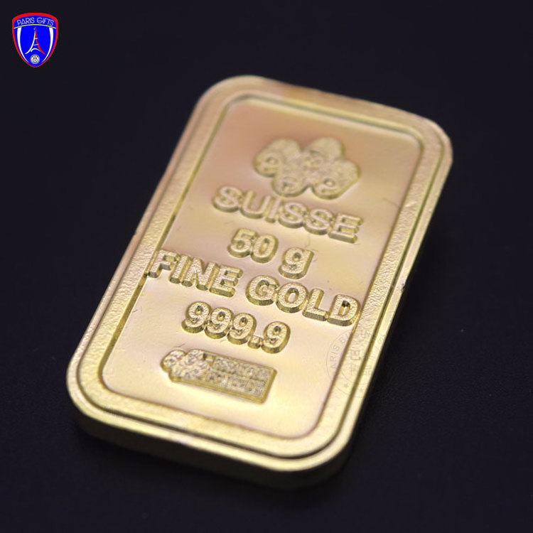 zinc alloy gold plated bar 1oz tungsten filled color plated bar alloy bar