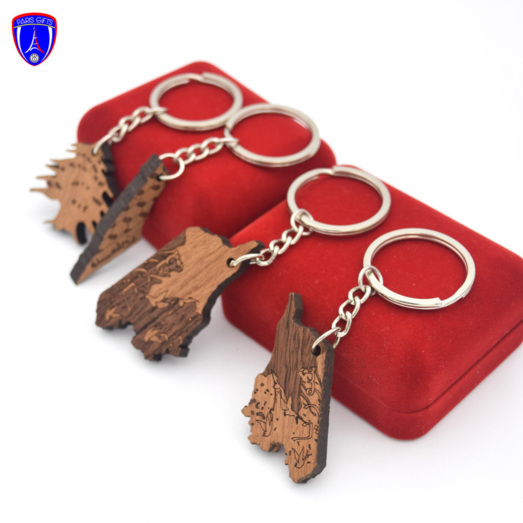 Customized laser printing logo wood keychain custom wooden Keychain with your own logo