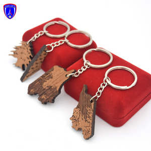 Customized laser printing logo wood keychain custom wooden Keychain with your own logo