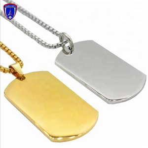 China manufacturer dog tag custom metal gold silver blank sublimation dog tag with stainless steel