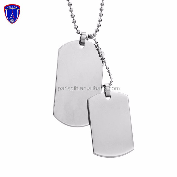 China manufacturer dog tag custom metal gold silver blank sublimation dog tag with stainless steel