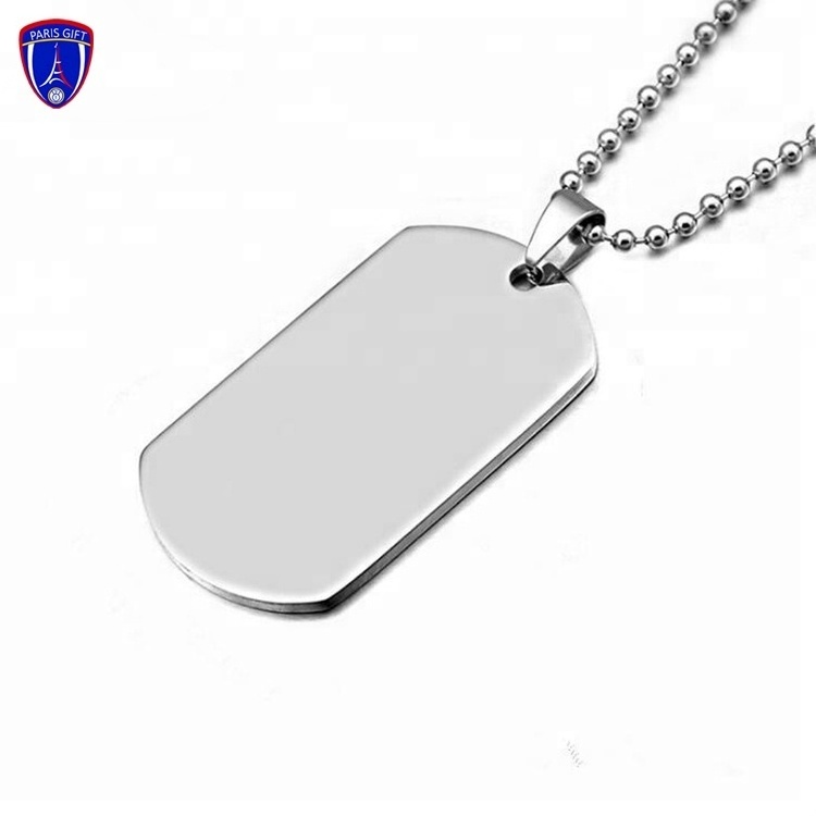 China manufacturer dog tag custom metal gold silver blank sublimation dog tag with stainless steel