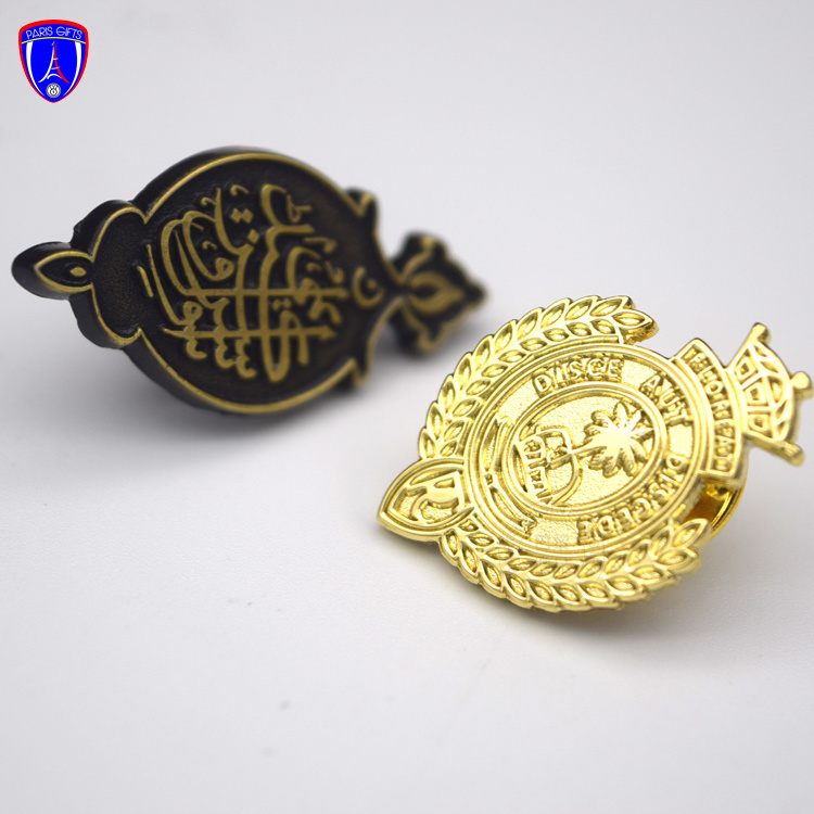 factory wholesale Pakistan antique gold lapel pin custom mini logo enamel pin badges