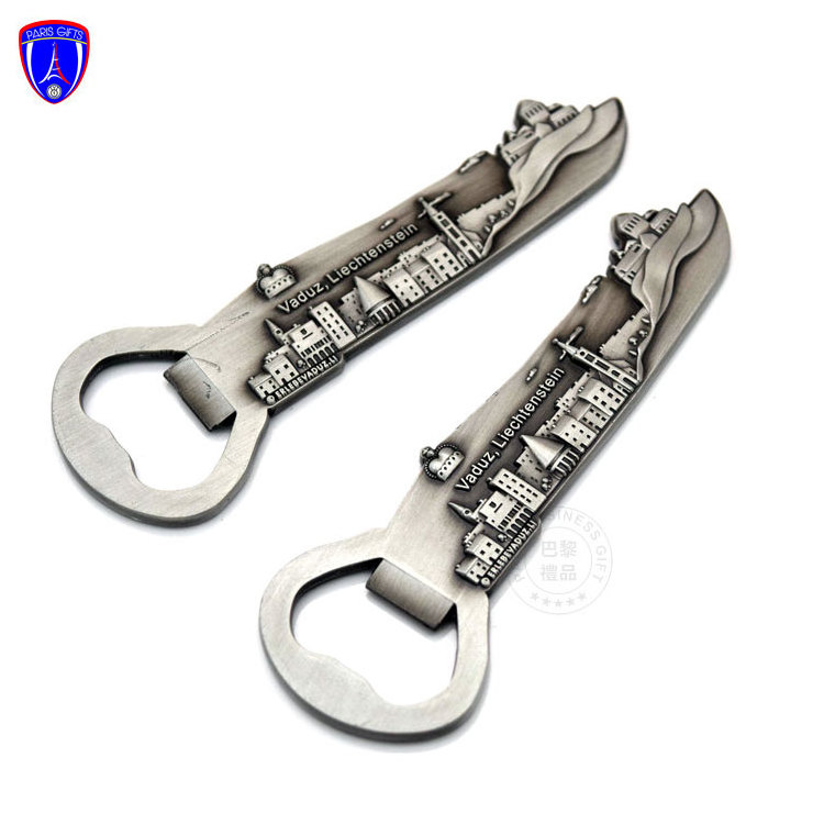 Customized Tourism Metal Stainless Steel Beer 3D fridge magnet Bottle Opener factory