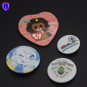 38mm 44mm heart round cute cartoon tin button badge custom design button pin badge for bag