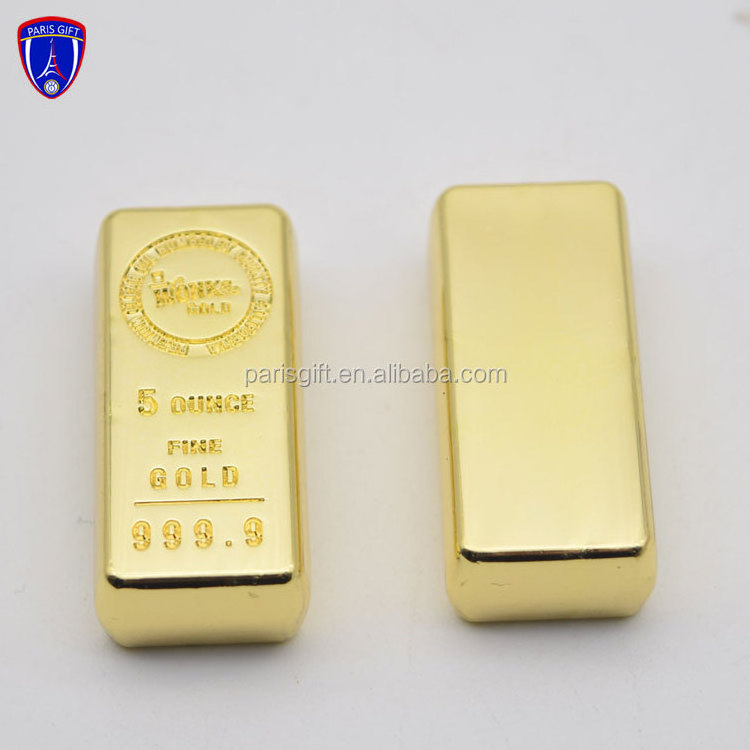 Hot selling 1oz tungsten zinc alloy gold plated bar