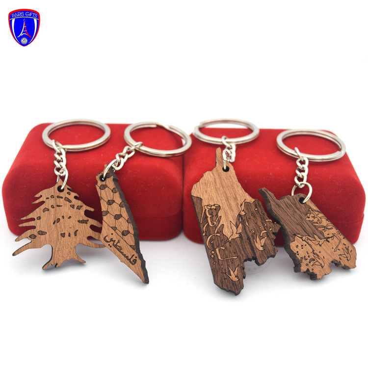 Customized laser printing logo wood keychain custom wooden Keychain with your own logo