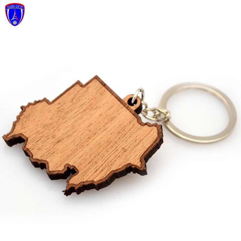 Customized Me ! Wood Home Keychain Blank Wood Metal Keychains Wooden Cross Keychains Manufacture