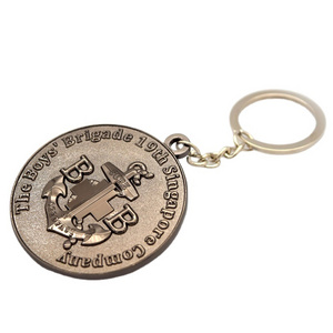 Make Your Own Logo Metal 3D KeyChain Wholesale Singapore Souvenir Custom black nickel Keychain