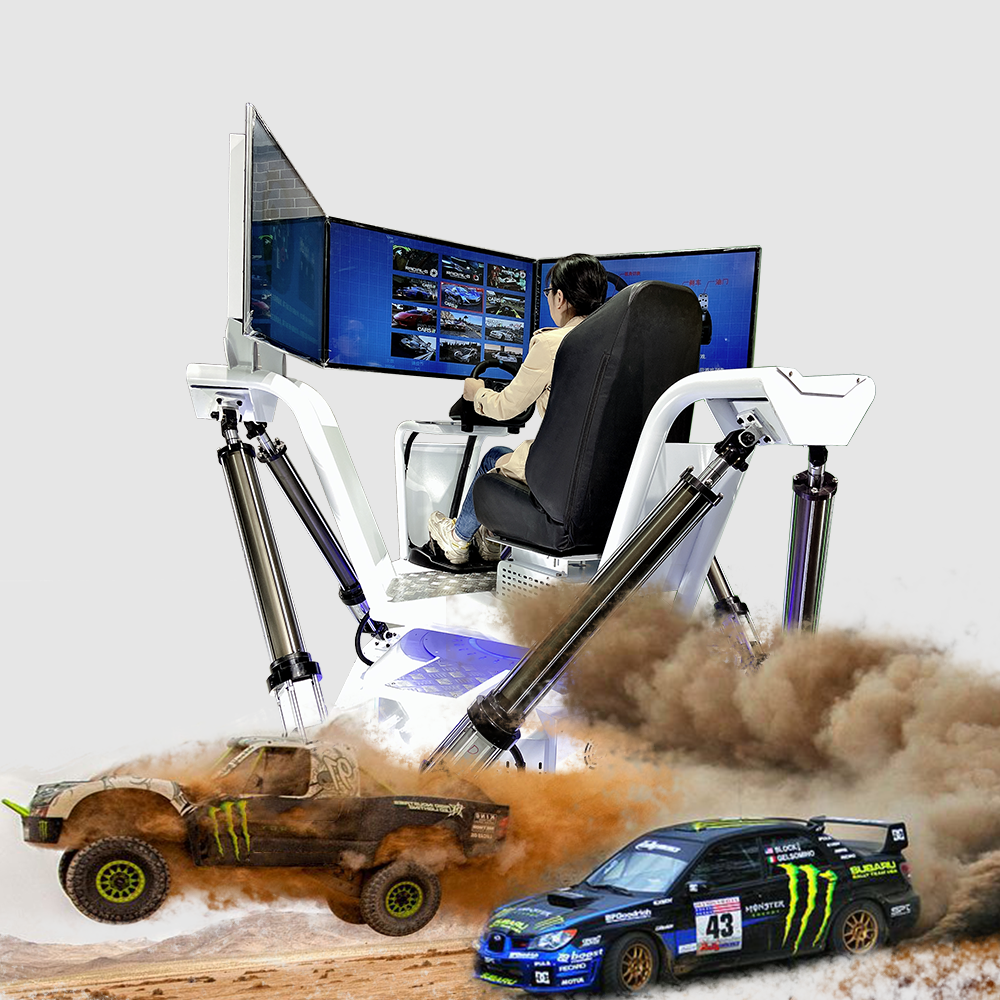 Good experience of three screen 6-dof dynamic racing simulator driving car simulator game machine