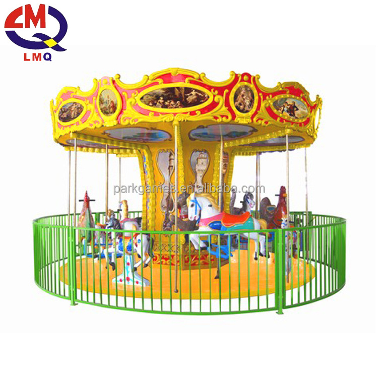 Amusement Park Carousel Kiddie Carousel Merry Go Round with LED Lights for Sale