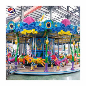 Outdoor family kids amusement ocean theme attractions rides 24 seats merry go round christmas carousel for sale