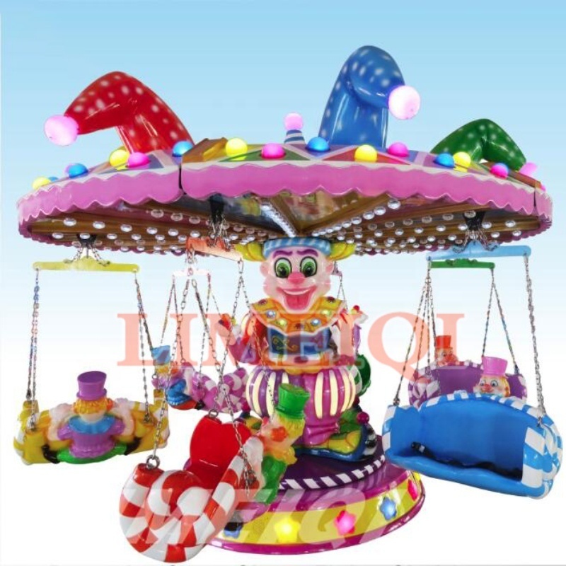 High Quality 12 Seats Amusement Park Swing Flying Chair Rides Clown Flying Chair For Children