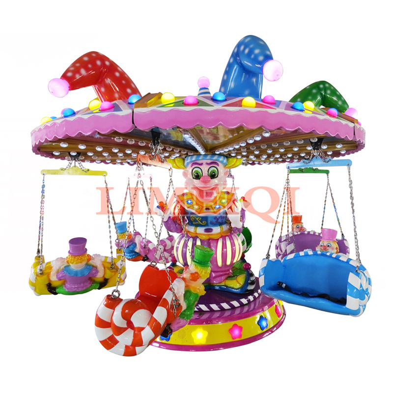 High Quality 12 Seats Amusement Park Swing Flying Chair Rides Clown Flying Chair For Children