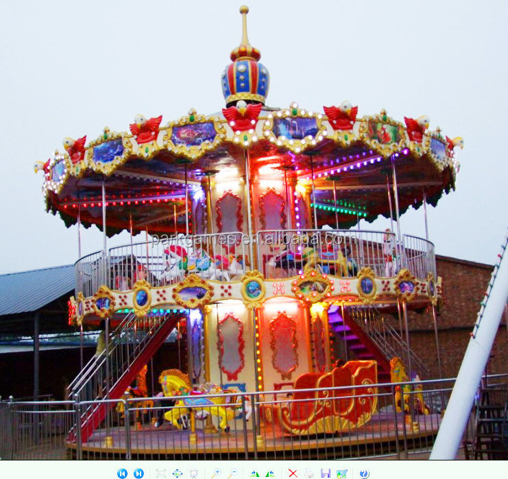 Outdoor And Indoor Amusement Ride Double Floor 38 Seater Carousel Merry Go Round Manufacturer And Supplier