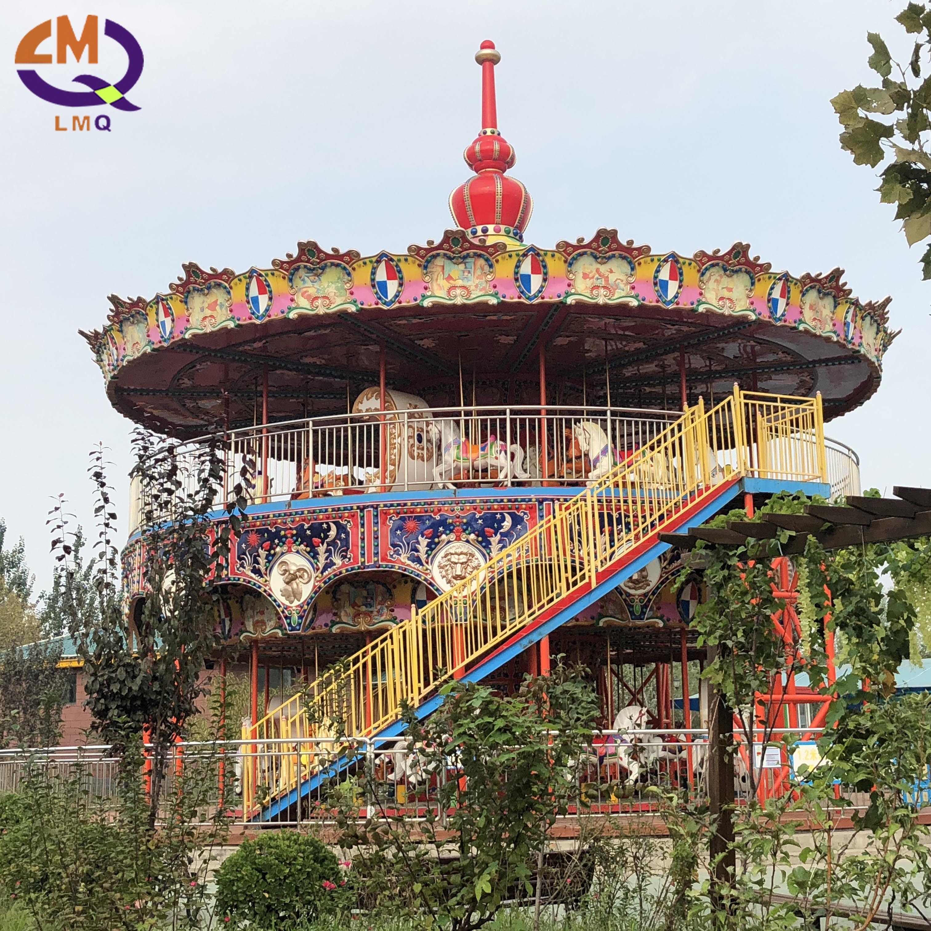 Outdoor And Indoor Amusement Ride Double Floor 38 Seater Carousel Merry Go Round Manufacturer And Supplier