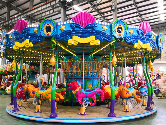 Outdoor family kids amusement ocean theme attractions rides 24 seats merry go round christmas carousel for sale