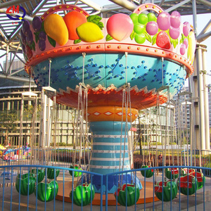 Carnival Game 16 Seats Fruit Watermelon Rides Sale Outdoor Playground Equipment Kids Amusement Park Rotatable Chair Flying Kite