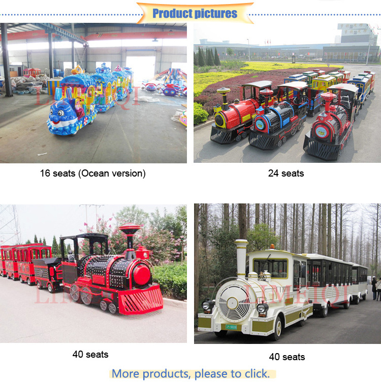 Amusement Park Diesel Battery Trackless Train Ride Tourist Attraction Road Train for Sale