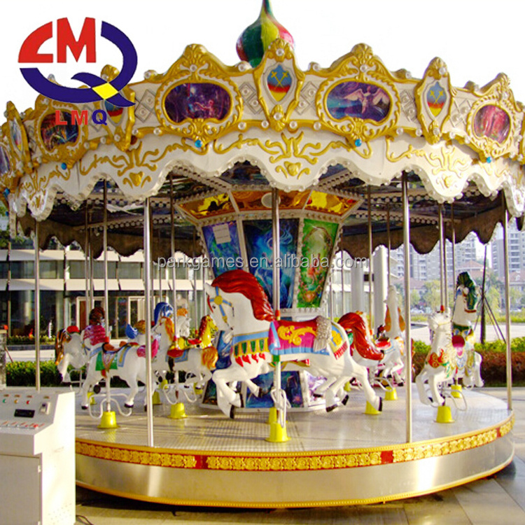 Amusement Park Carousel Kiddie Carousel Merry Go Round with LED Lights for Sale