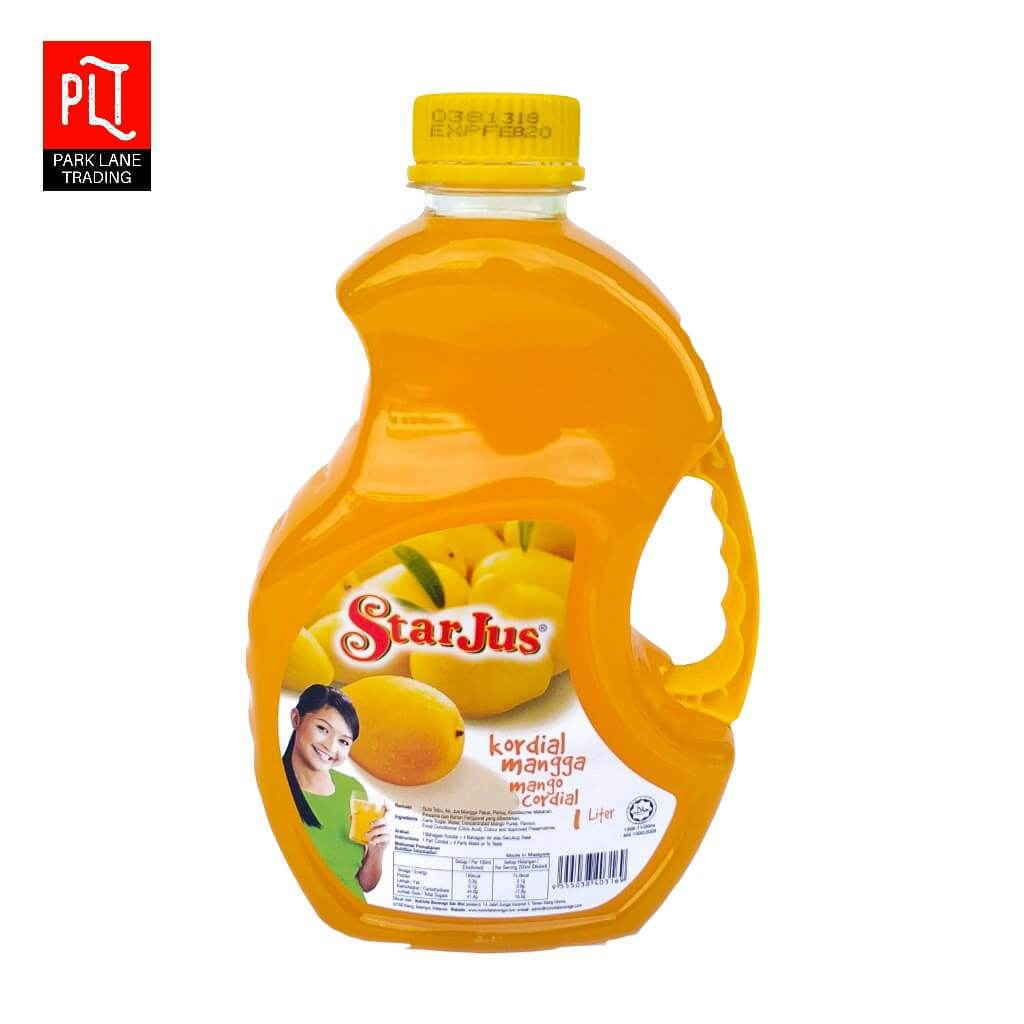 Malaysia Best Selling Cordial Drinks Starjus 1 Litre Mango Extract Juice Concentrate Syrup for Rich Flavorful Refreshing Drinks